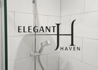 Contemporary bathroom design with custom cabinetry and fixtures.