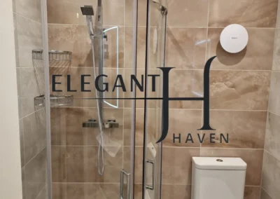 Luxury walk-in shower and bespoke bathroom finishes in Central London.