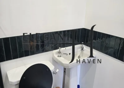 Elegant and minimalist bathroom makeover project in West London.